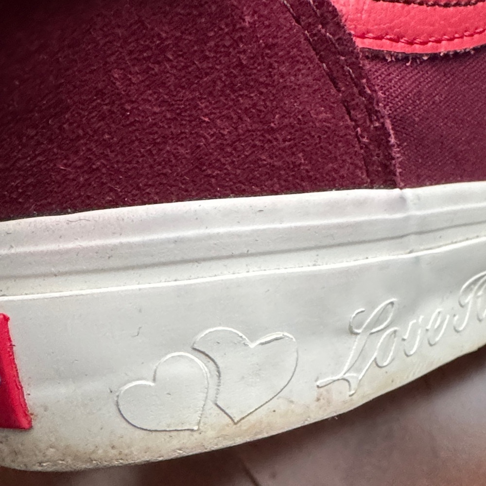 Vans Men’s Old Skool Maroon Red Stripe vanities love hurts special edition - Picture 9 of 11